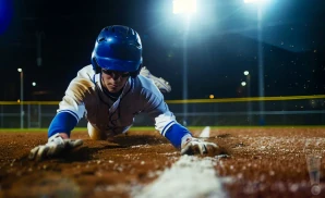 a biloxi shuckers minor league baseball player reaching for the base in the ground